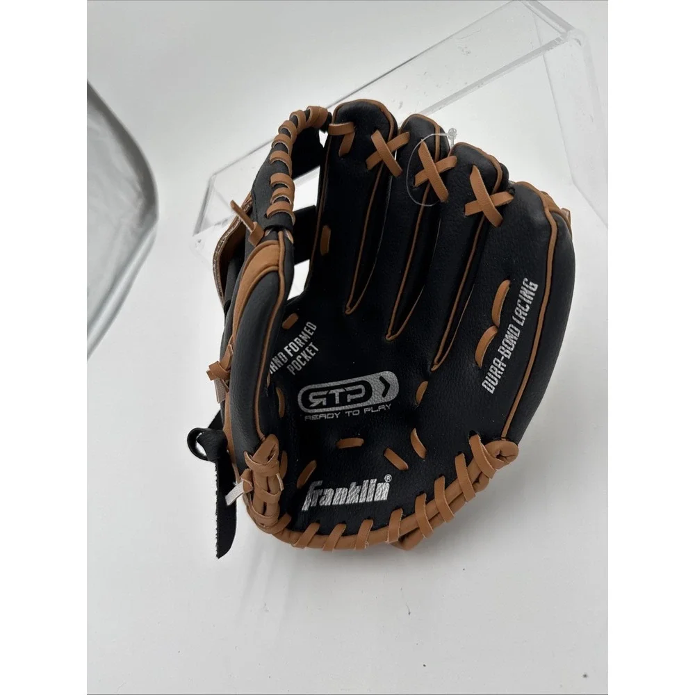 Baseball Glove Right Hand Throw Youth ‎ Franklin 9.5 Inch Black and Brown